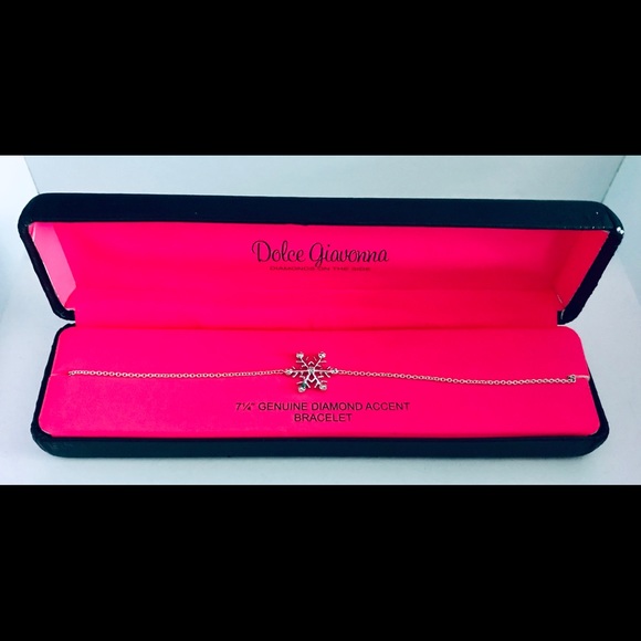 dolce giovanna Jewelry - Silver tone bracelet snow flake accent